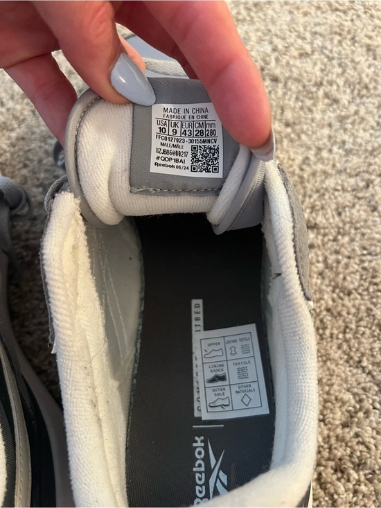 Reebok Men’s Gray and White Suede-Trim Sneakers main image 6